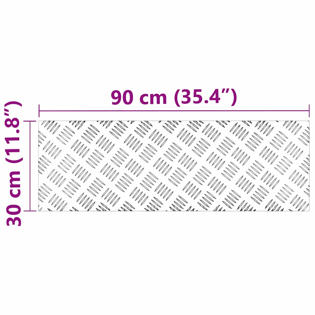 Trappe Tread 2 stk. 90 x 30 cm Sølv Aluminium Rektangulær
