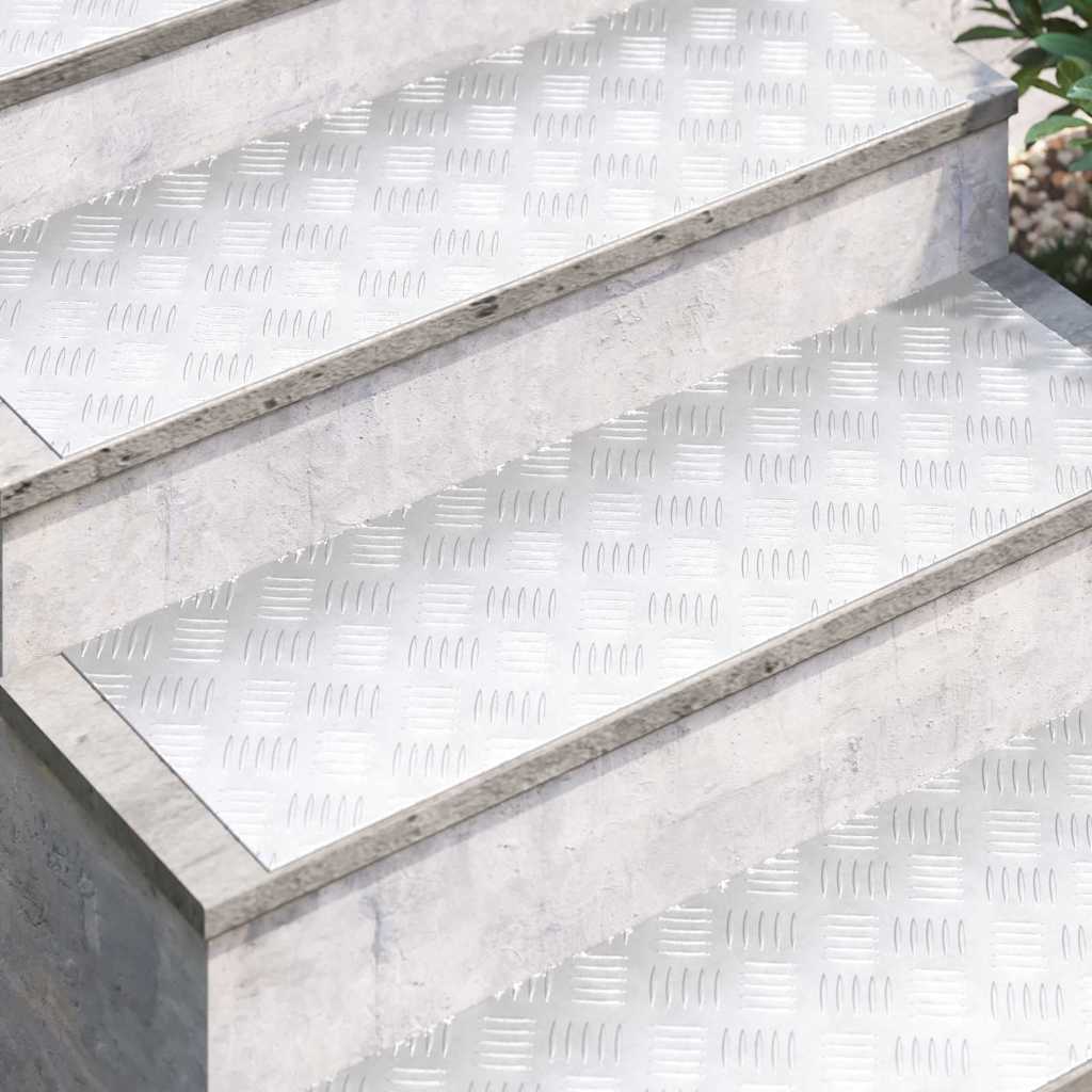 Trappe Tread 4 stk. 90 x 30 cm Sølv Aluminium Rektangulær