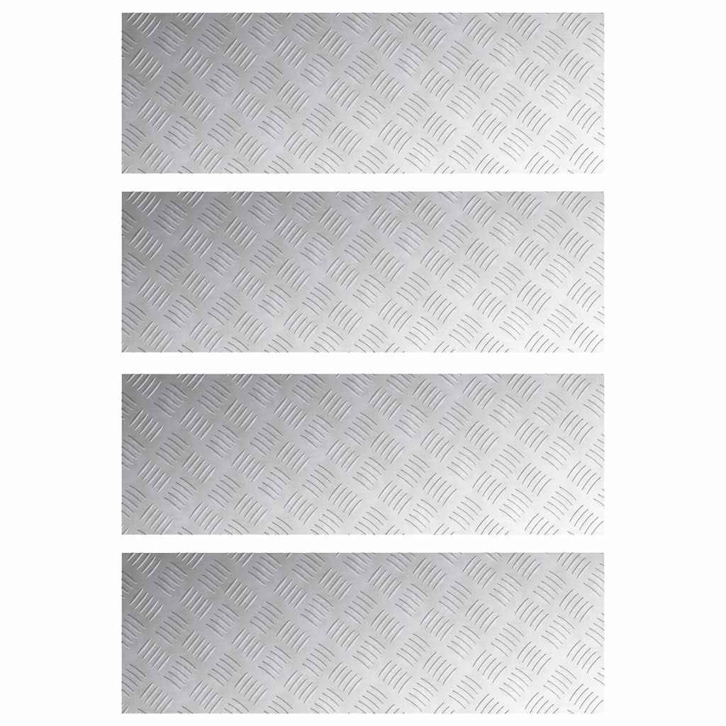 Trappe Tread 4 stk. 90 x 30 cm Sølv Aluminium Rektangulær