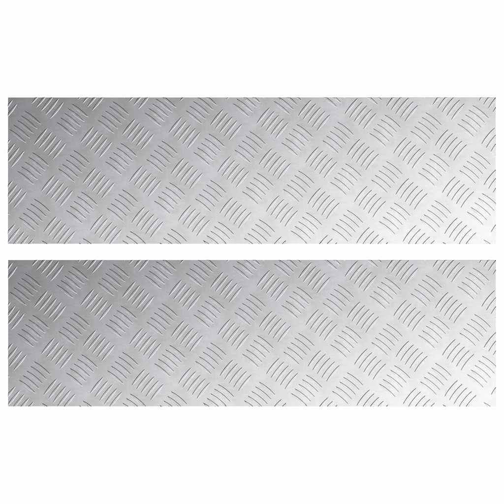 Trappe Tread 2 stk. 100 x 30 cm Sølv Aluminium Rektangulær