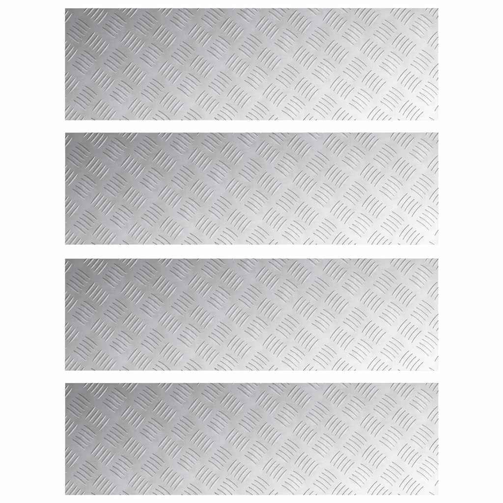 Trappe Tread 4 stk. 100 x 30 cm Sølv Aluminium Rektangulær