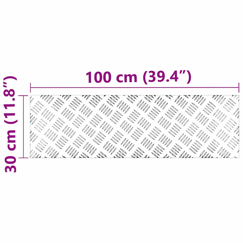 Trappe Tread 4 stk. 100 x 30 cm Sølv Aluminium Rektangulær