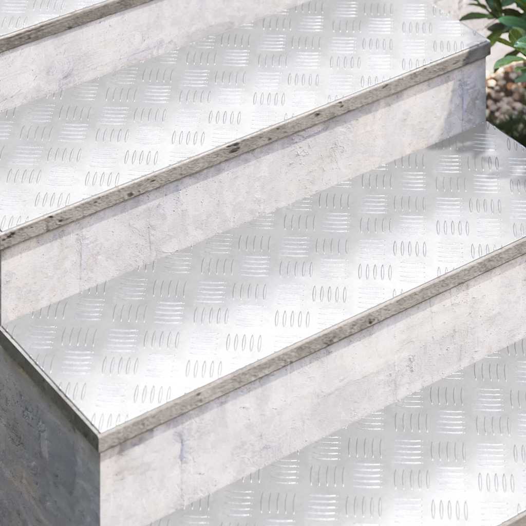 Trappe Tread 4 stk. 100 x 30 cm Sølv Aluminium Rektangulær