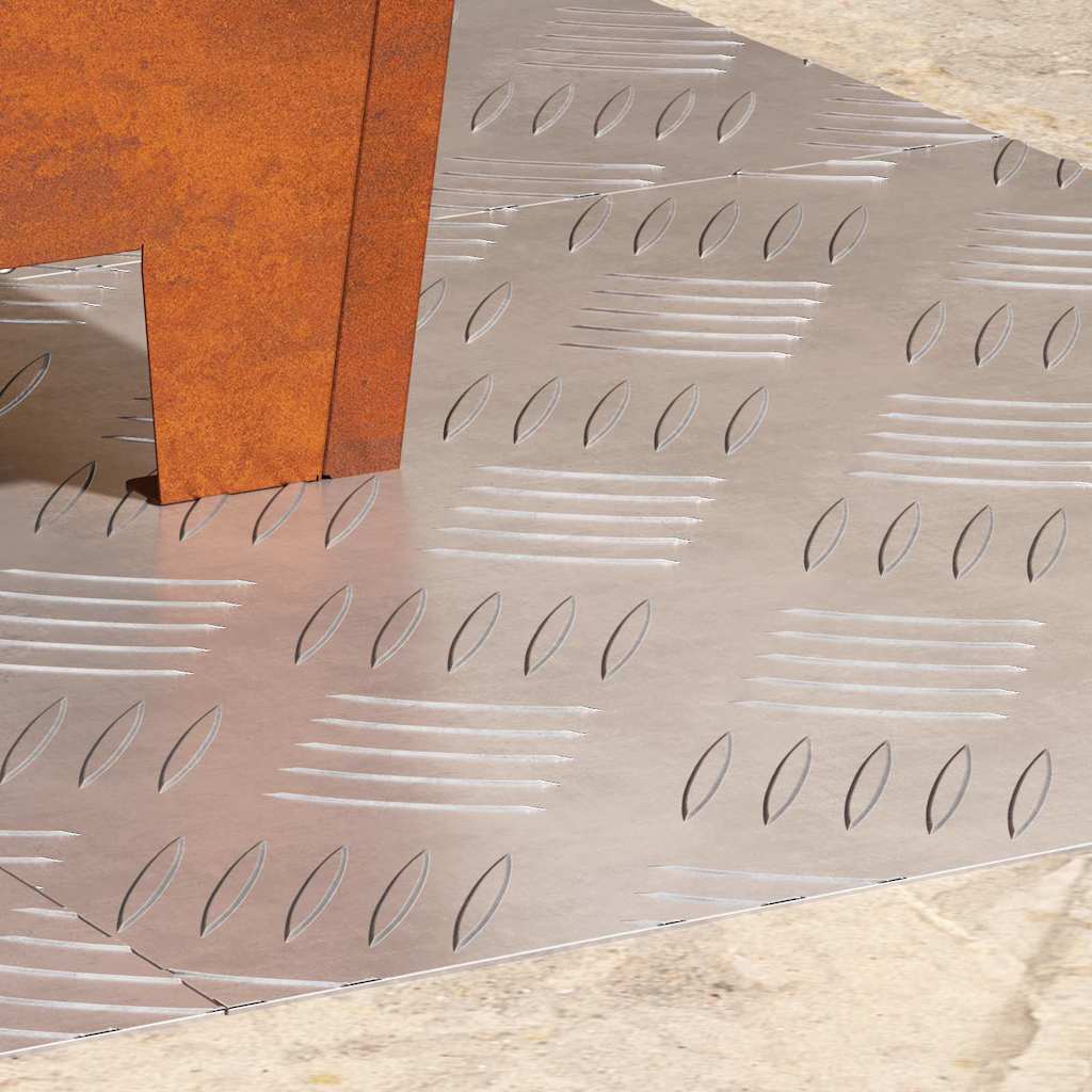 Trappe Tread 4 stk. 40 x 40 cm Sølv Aluminium Firkantet