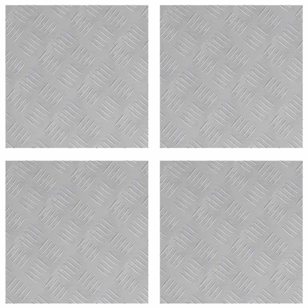 Trappe Tread 4 stk. 40 x 40 cm Sølv Aluminium Firkantet