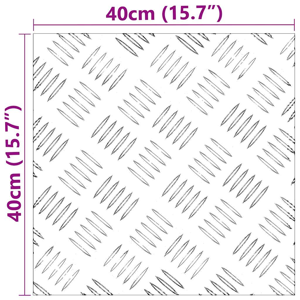 Trappe Tread 4 stk. 40 x 40 cm Sølv Aluminium Firkantet