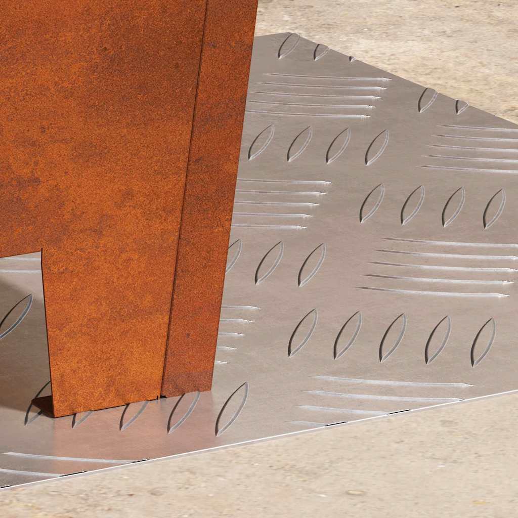 Trappe Tread 2 stk. 40 x 40 cm Sølv Aluminium Firkantet