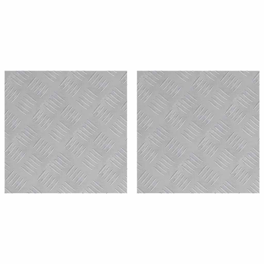 Trappe Tread 2 stk. 40 x 40 cm Sølv Aluminium Firkantet