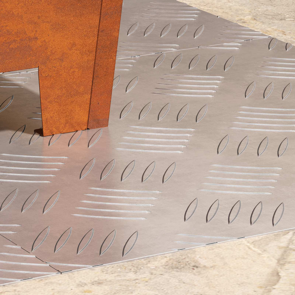 Trappe Tread 4 stk. 40 x 40 cm Sølv Aluminium Firkantet