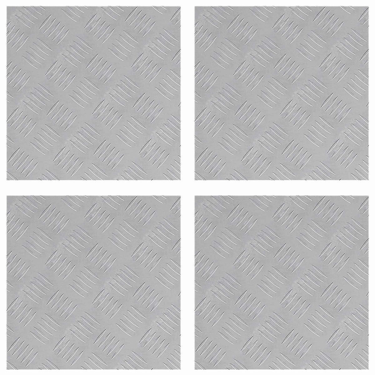 Trappe Tread 4 stk. 40 x 40 cm Sølv Aluminium Firkantet