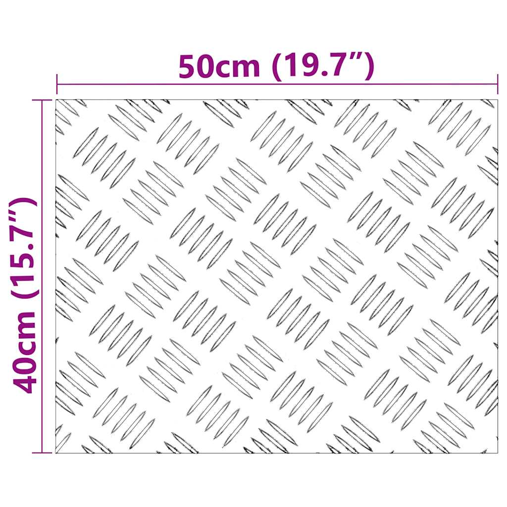 Trappe Tread 2 stk. 50 x 40 cm Sølv Aluminium Rektangulær