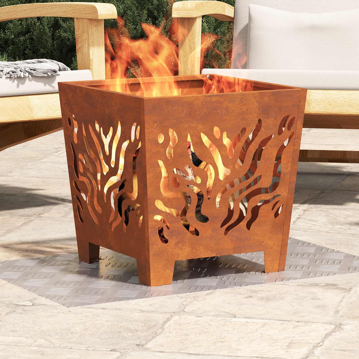 Trappe Tread 4 stk. 50 x 40 cm Sølv Aluminium Rektangulær
