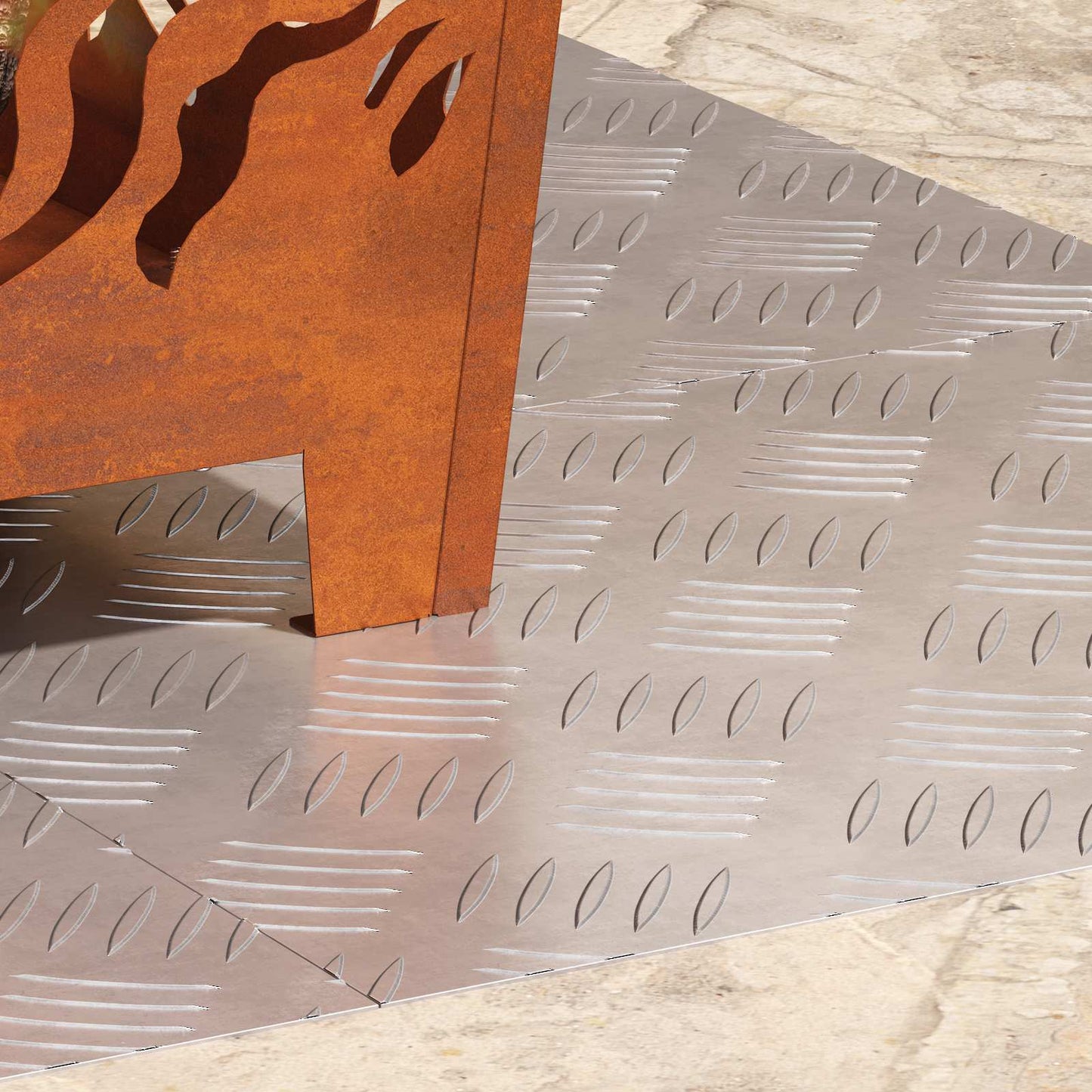 Trappe Tread 4 stk. 50 x 40 cm Sølv Aluminium Rektangulær