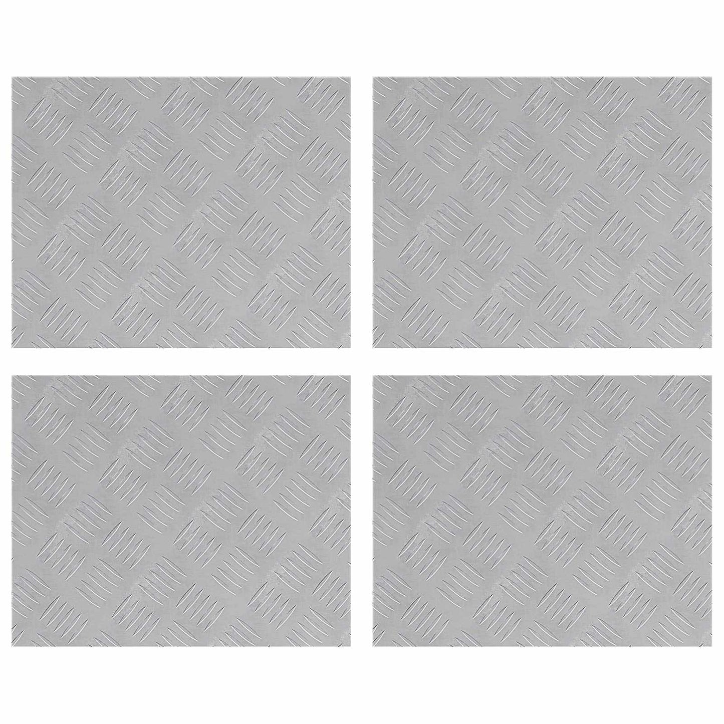Trappe Tread 4 stk. 50 x 40 cm Sølv Aluminium Rektangulær