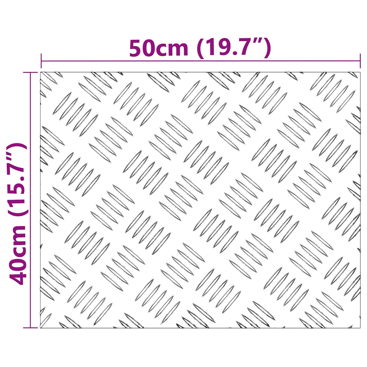 Trappe Tread 4 stk. 50 x 40 cm Sølv Aluminium Rektangulær