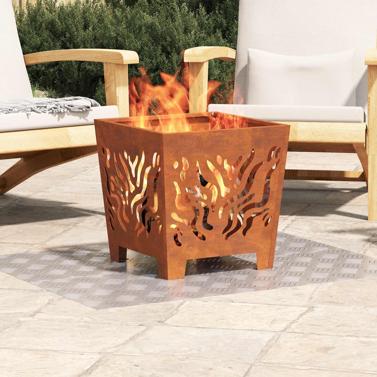 Trappe Tread 2 stk. 50 x 40 cm Sølv Aluminium Rektangulær