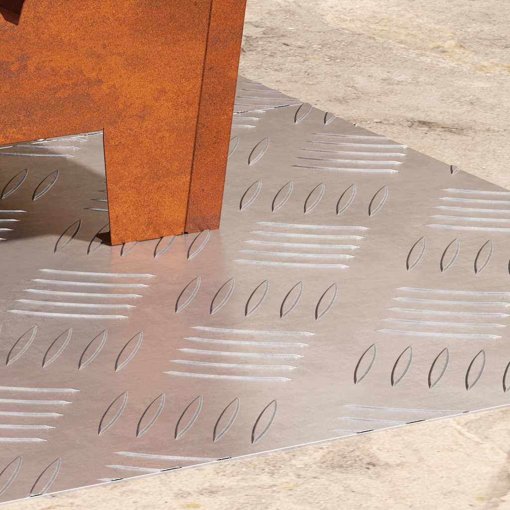 Trappe Tread 2 stk. 60 x 40 cm Sølv Aluminium Rektangulær