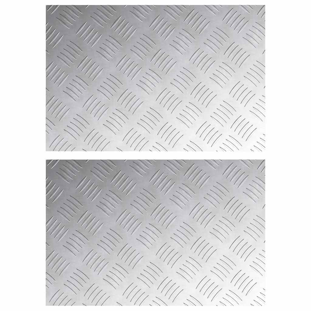 Trappe Tread 2 stk. 60 x 40 cm Sølv Aluminium Rektangulær