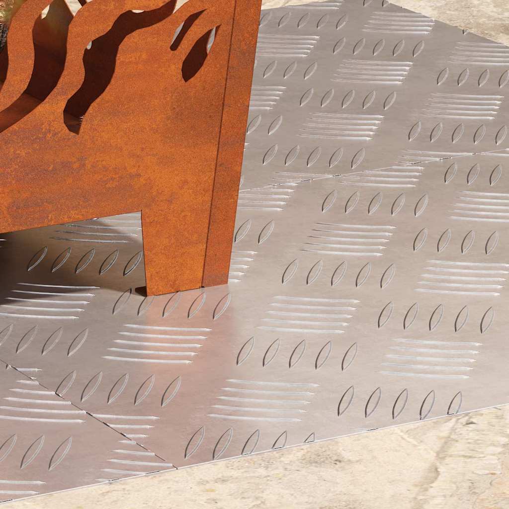 Trappe Tread 4 stk. 60 x 40 cm Sølv Aluminium Rektangulær
