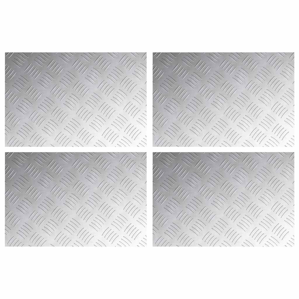 Trappe Tread 4 stk. 60 x 40 cm Sølv Aluminium Rektangulær