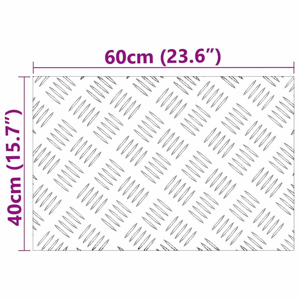 Trappe Tread 4 stk. 60 x 40 cm Sølv Aluminium Rektangulær