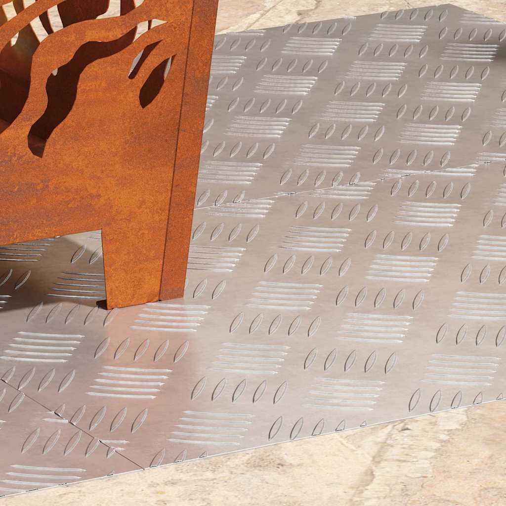Trappe Tread 4 stk. 70 x 40 cm Sølv Aluminium Rektangulær