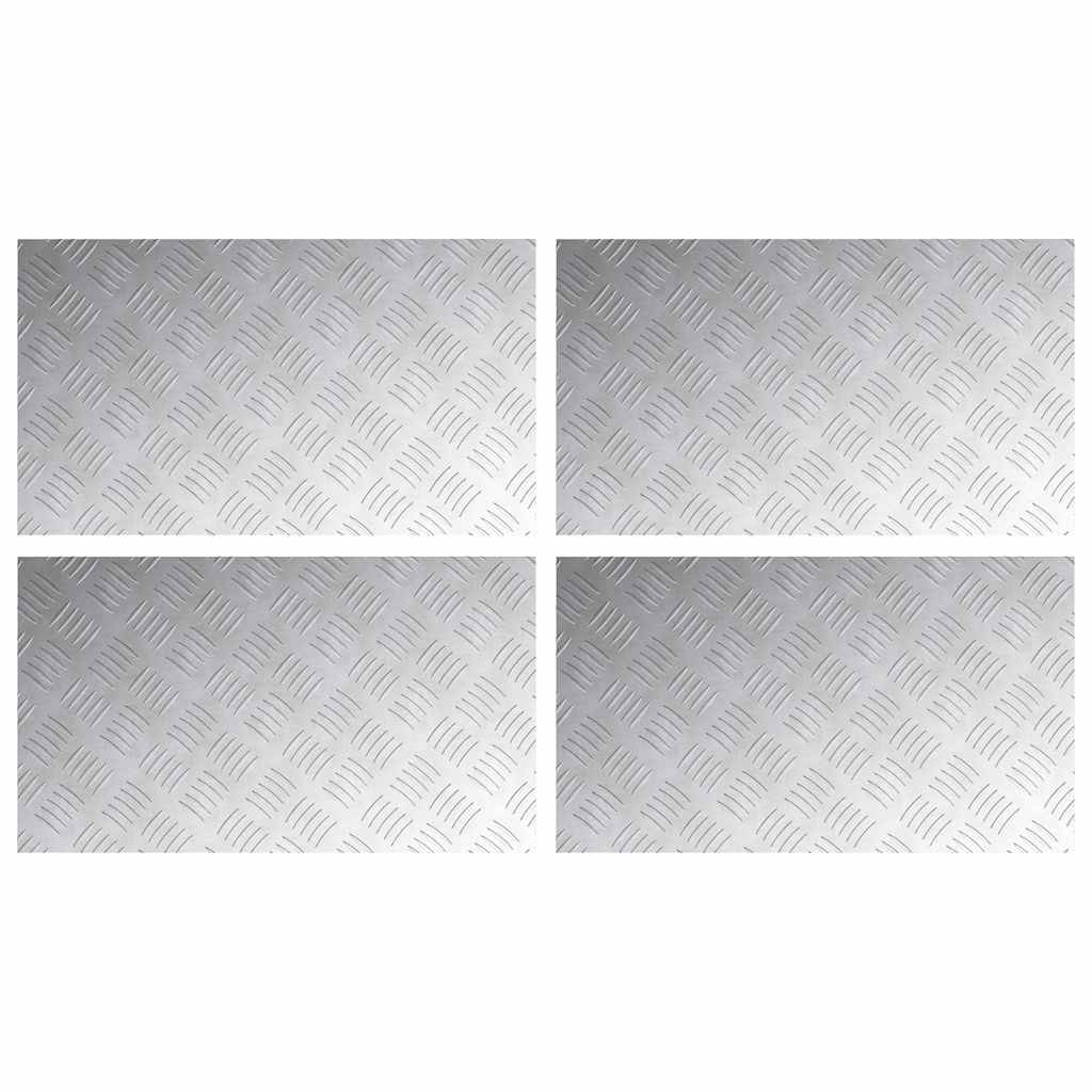 Trappe Tread 4 stk. 70 x 40 cm Sølv Aluminium Rektangulær