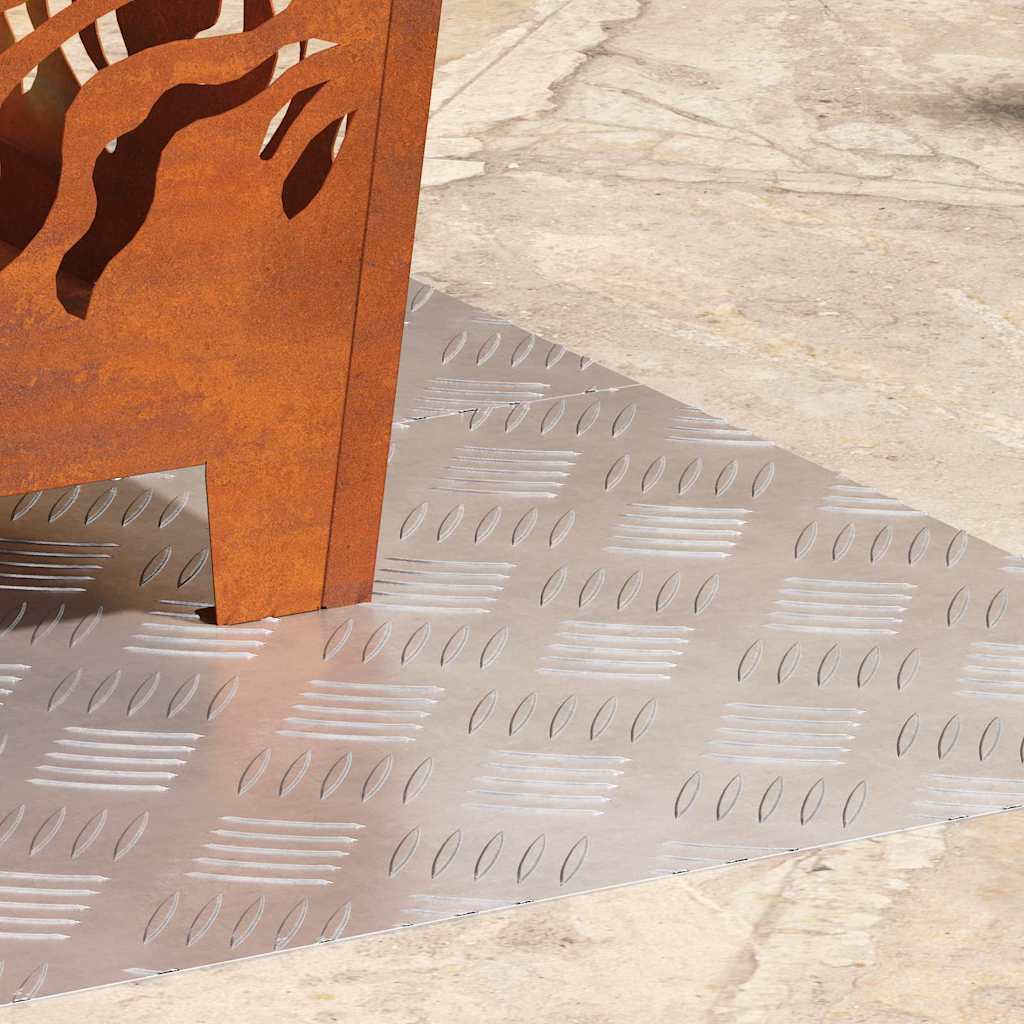 Trappe Tread 2 stk. 70 x 40 cm Sølv Aluminium Rektangulær