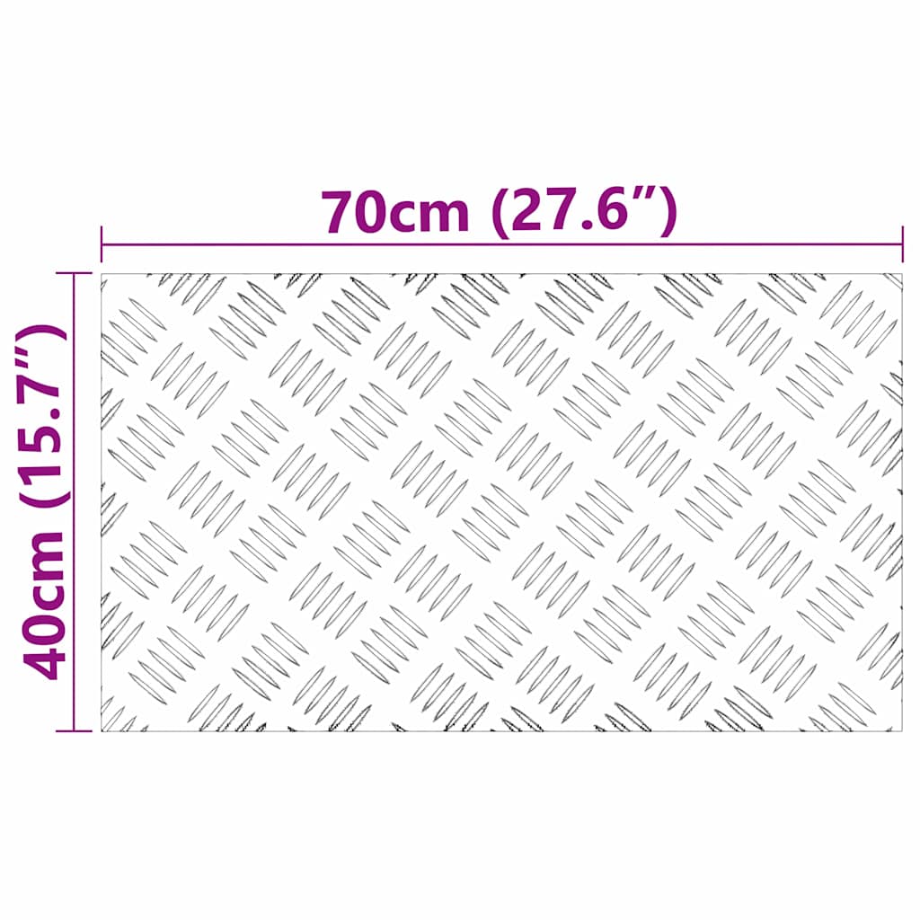 Trappe Tread 2 stk. 70 x 40 cm Sølv Aluminium Rektangulær