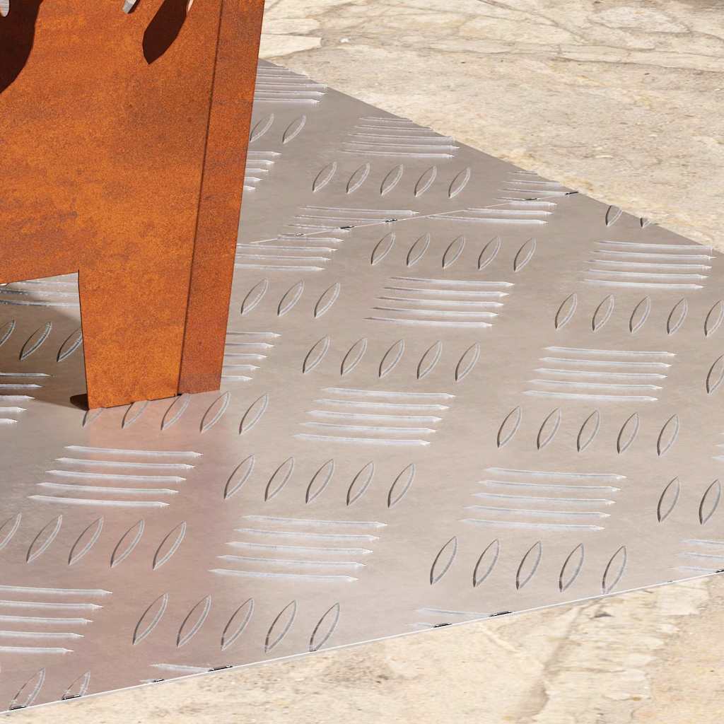 Trappe Tread 2 stk. 80 x 40 cm Sølv Aluminium Rektangulær