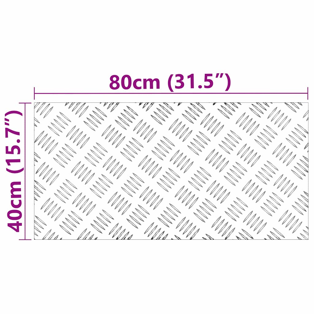 Trappe Tread 2 stk. 80 x 40 cm Sølv Aluminium Rektangulær