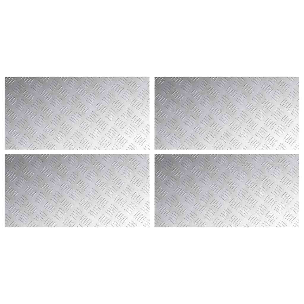 Trappe Tread 4 stk. 80 x 40 cm Sølv Aluminium Rektangulær