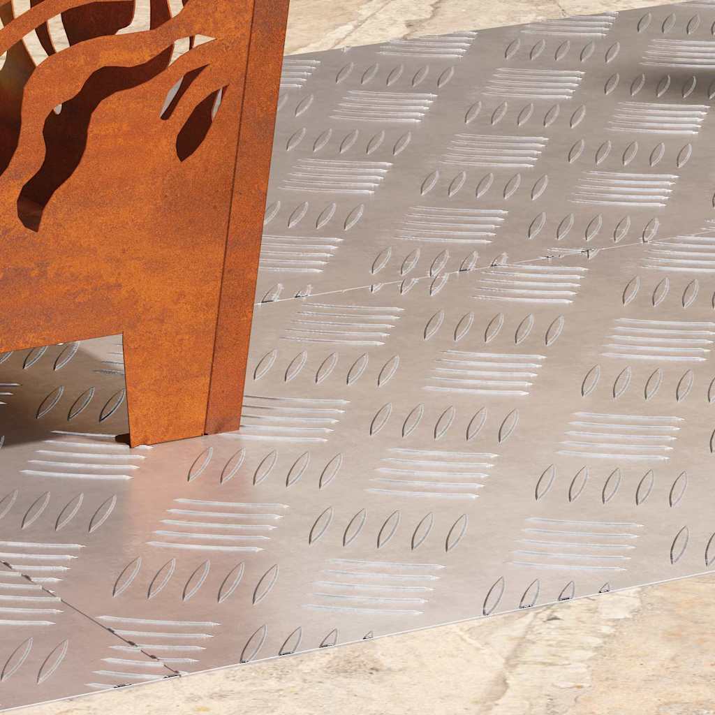 Trappe Tread 4 stk. 80 x 40 cm Sølv Aluminium Rektangulær