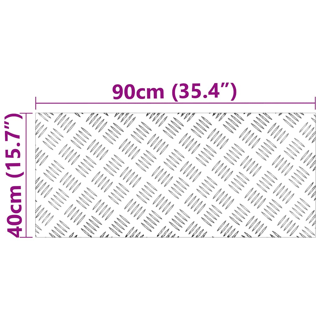 Trappe Tread 4 stk. 90 x 40 cm Sølv Aluminium Rektangulær