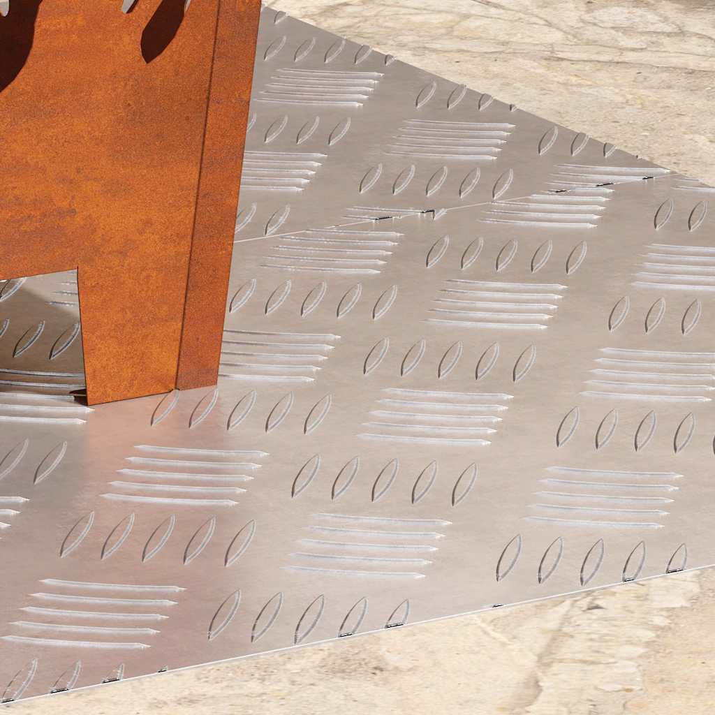 Trappe Tread 2 stk. 90 x 40 cm Sølv Aluminium Rektangulær
