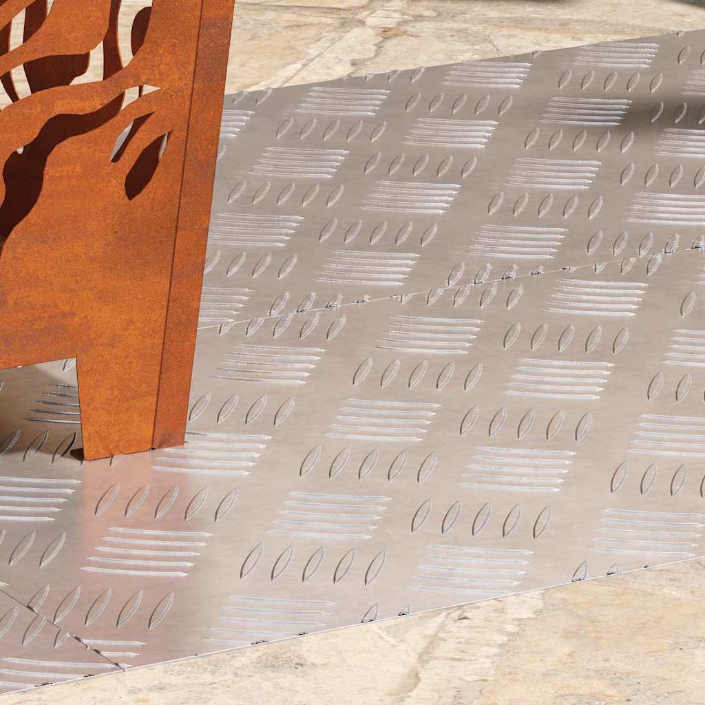 Trappe Tread 4 stk. 90 x 40 cm Sølv Aluminium Rektangulær
