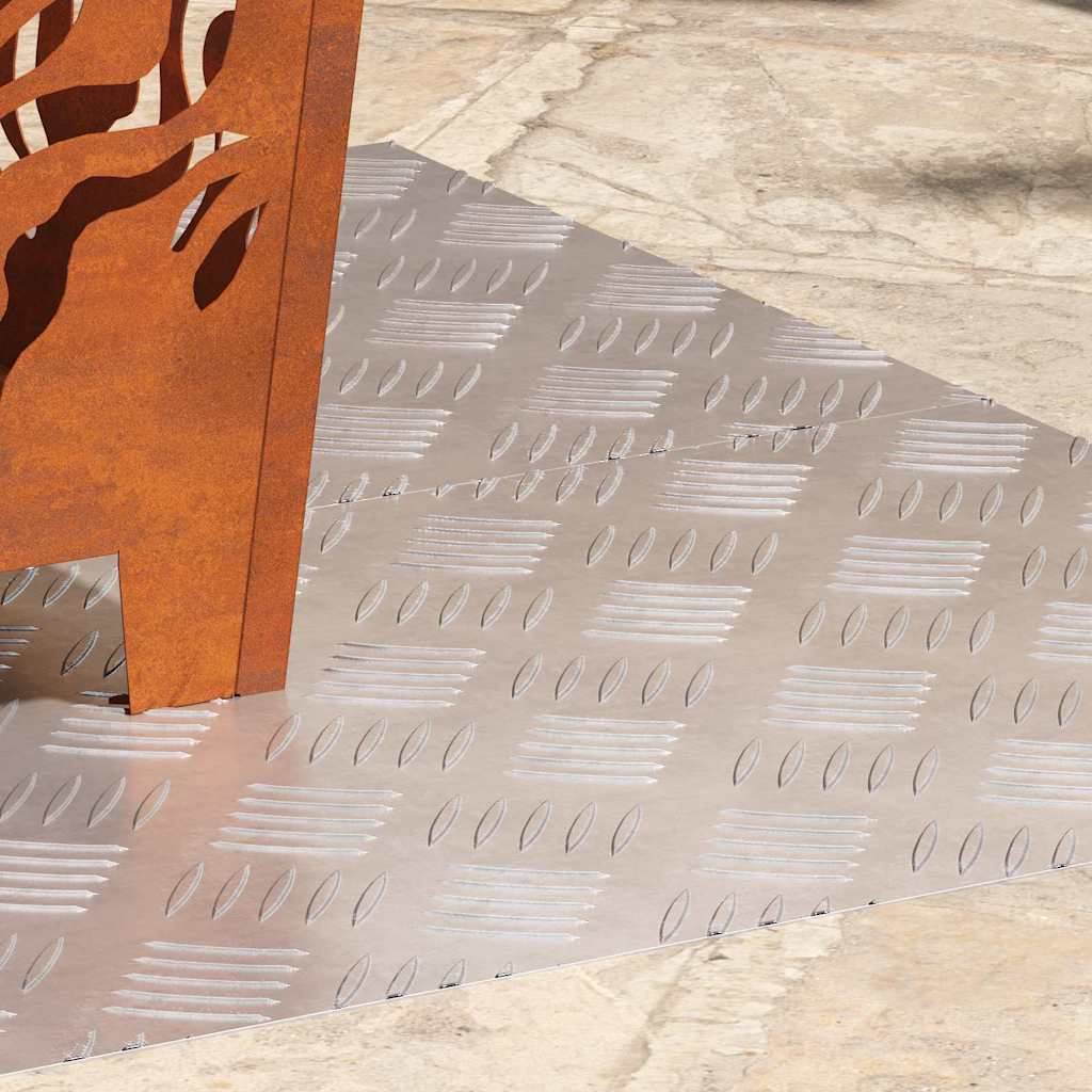 Trappe Tread 2 stk. 100 x 40 cm Sølv Aluminium Rektangulær