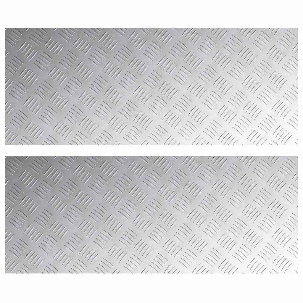 Trappe Tread 2 stk. 100 x 40 cm Sølv Aluminium Rektangulær