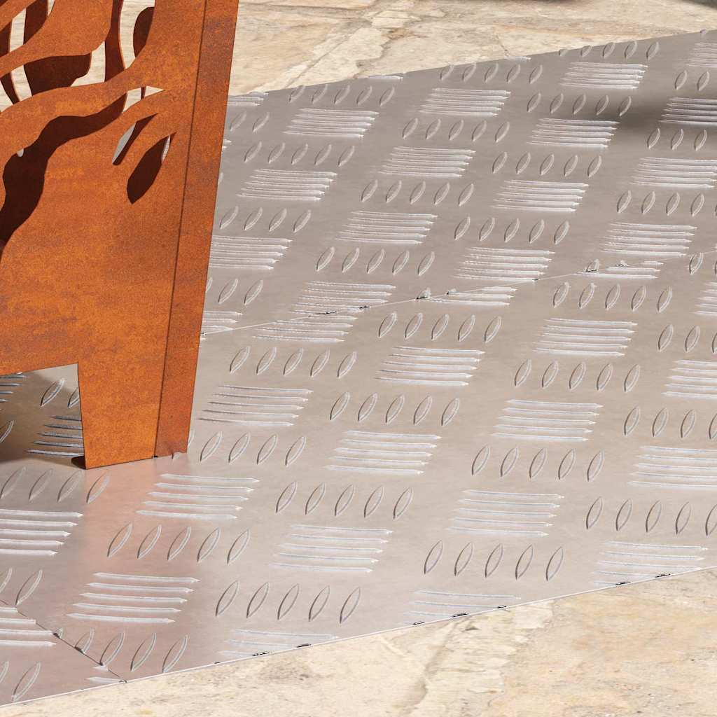Trappe Tread 4 stk. 100 x 40 cm Sølv Aluminium Rektangulær