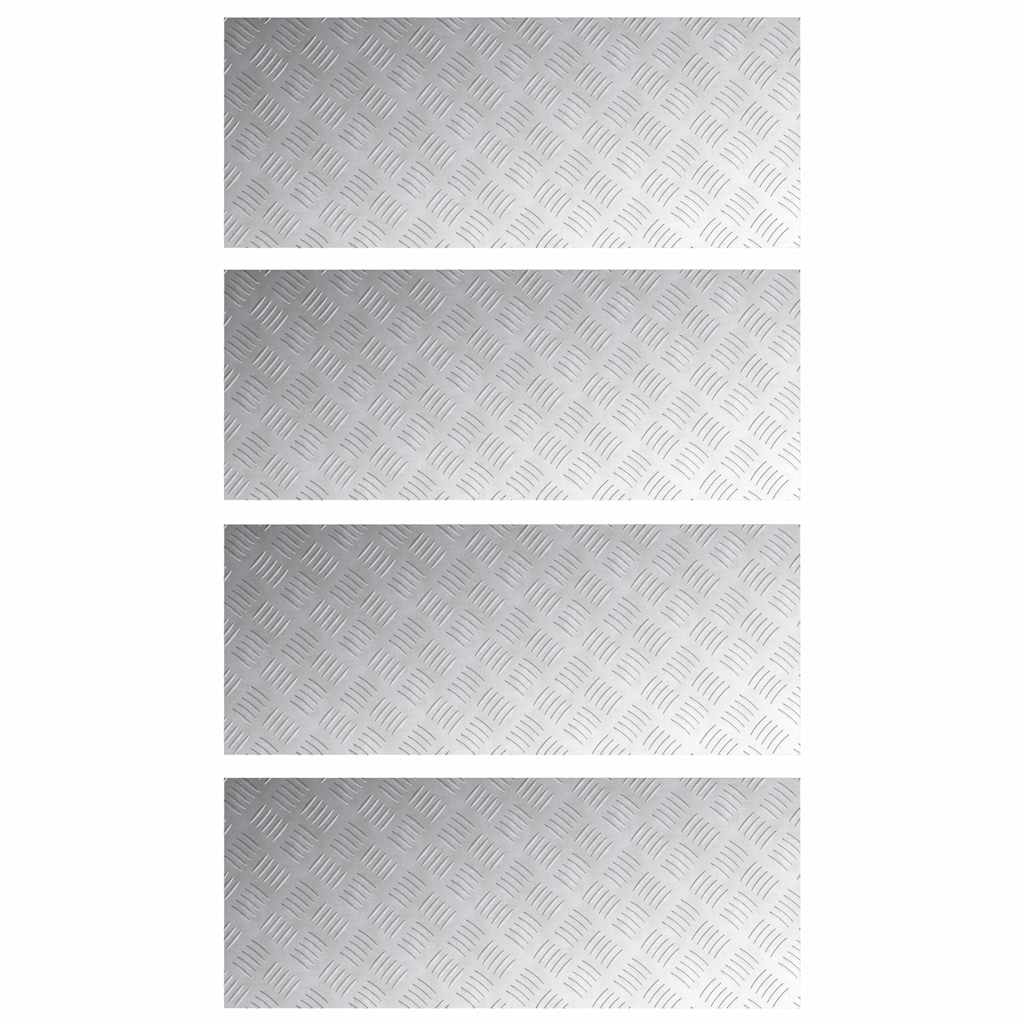 Trappe Tread 4 stk. 100 x 40 cm Sølv Aluminium Rektangulær