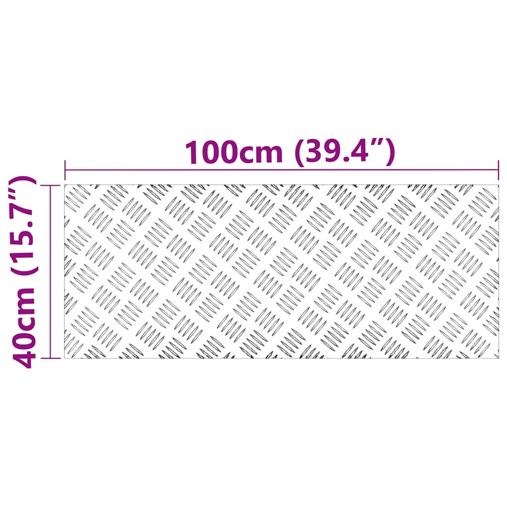 Trappe Tread 4 stk. 100 x 40 cm Sølv Aluminium Rektangulær