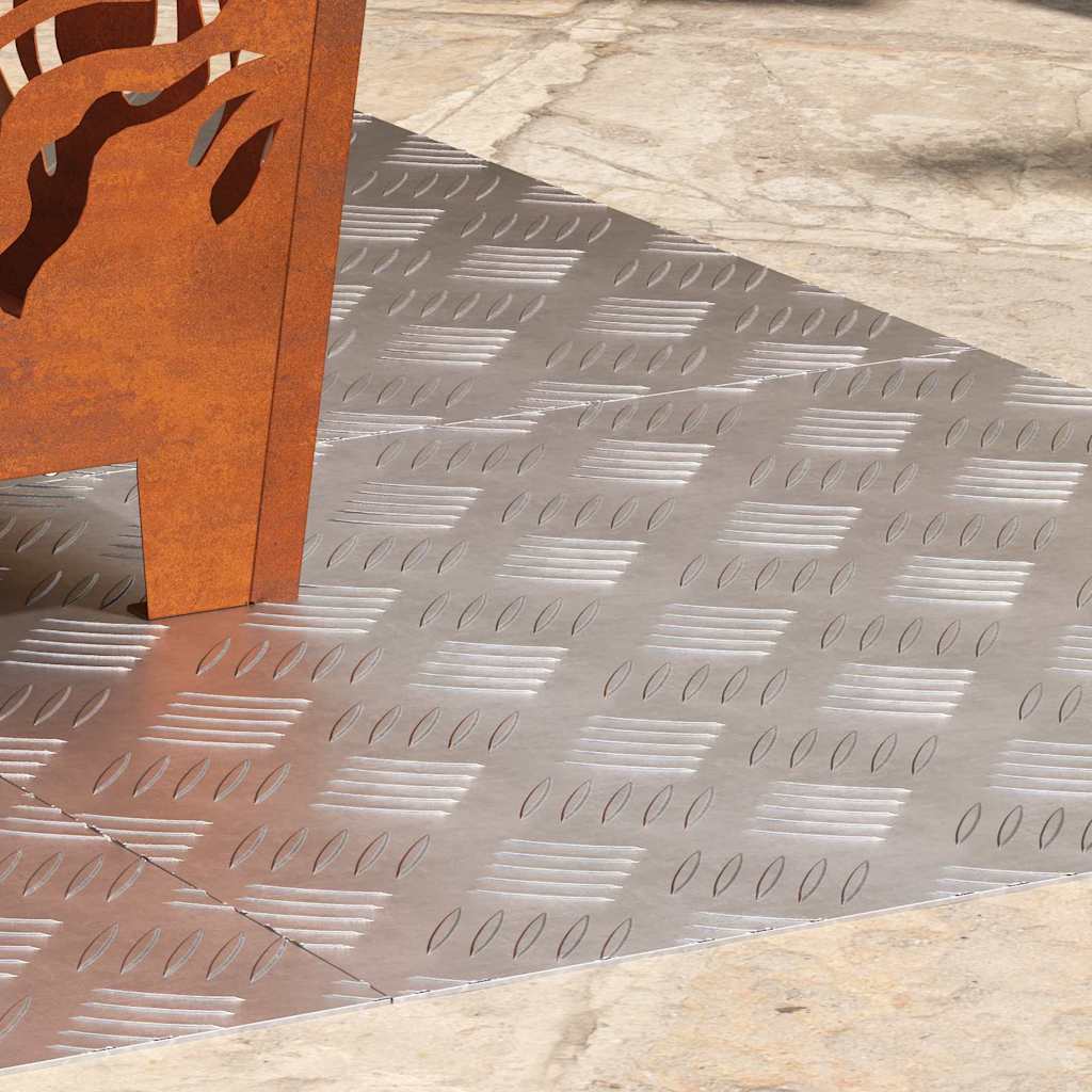 Trappe Tread 4 stk. 50 x 50 cm Sølv Aluminium Firkantet