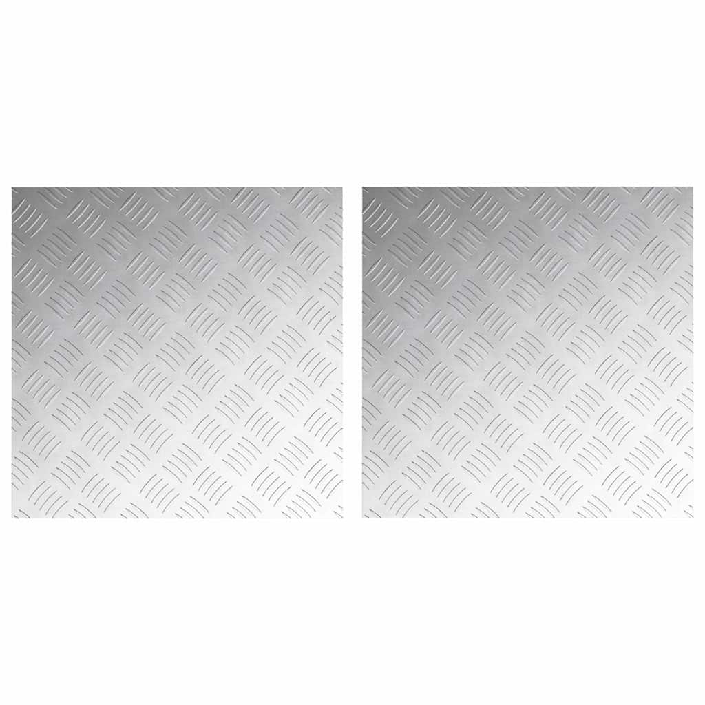 Trappe Tread 2 stk. 50 x 50 cm Sølv Aluminium Firkantet