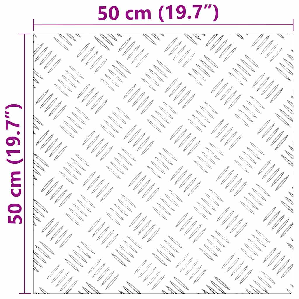Trappe Tread 4 stk. 50 x 50 cm Sølv Aluminium Firkantet