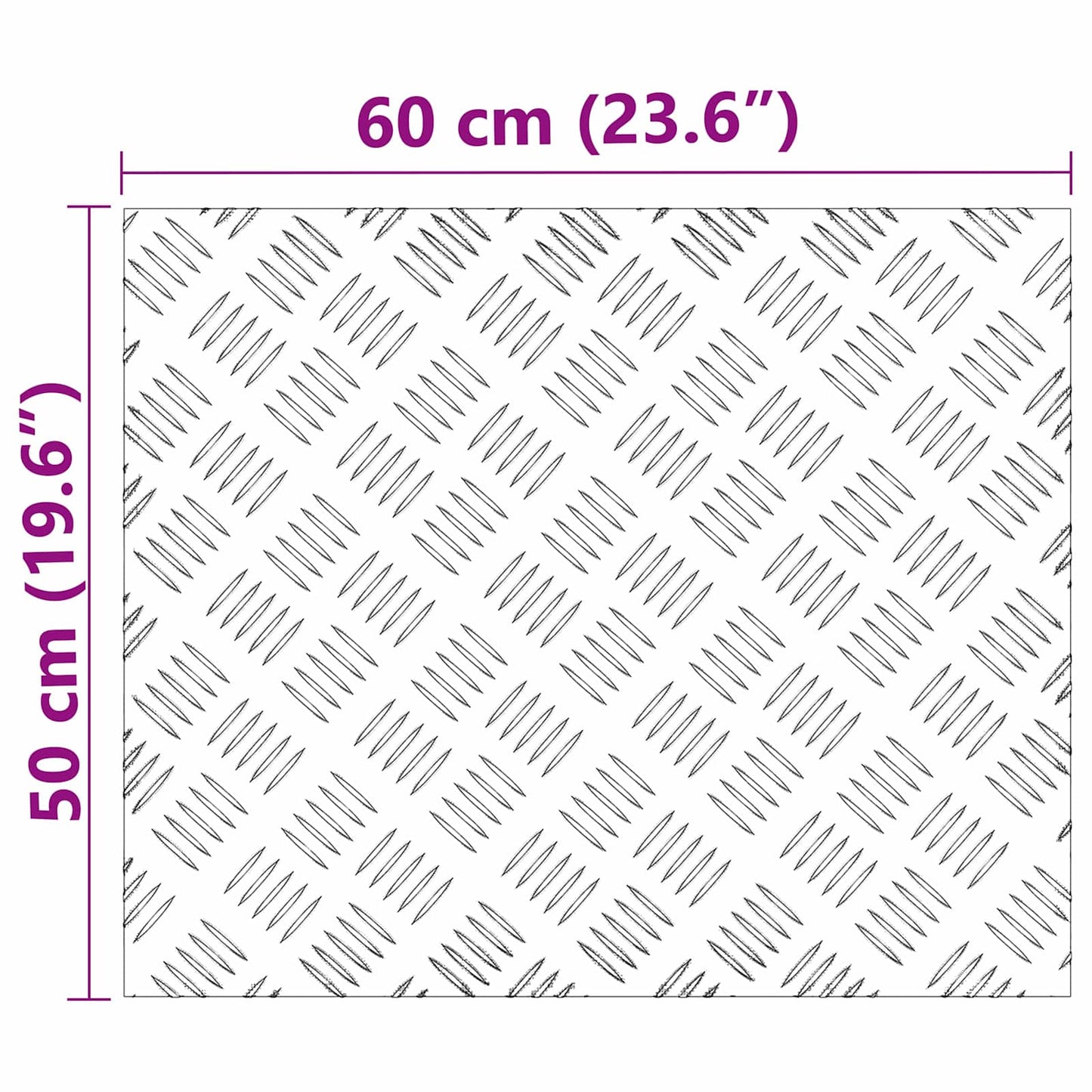 Trappe Tread 2 stk. 60 x 50 cm Sølv Aluminium Rektangulær