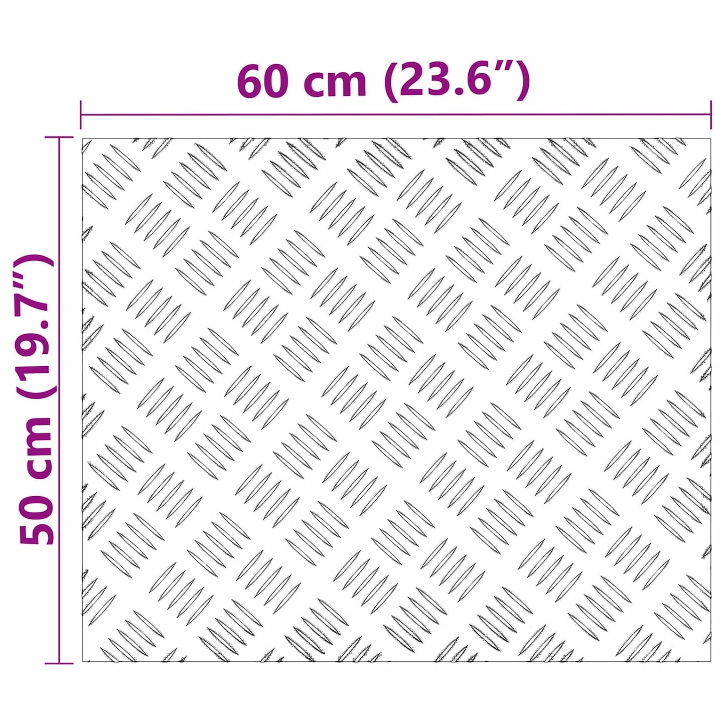 Trappe Tread 4 stk. 60 x 50 cm Sølv Aluminium Rektangulær
