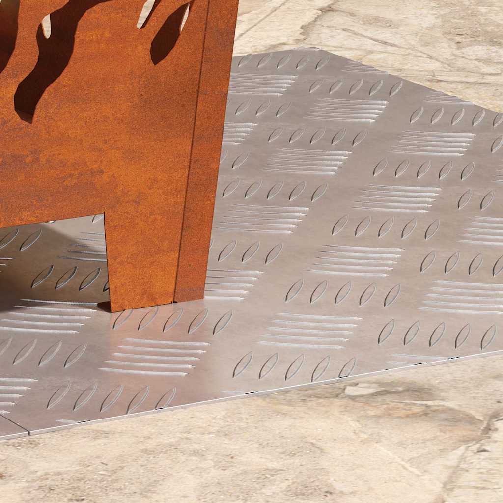 Trappe Tread 2 stk. 60 x 50 cm Sølv Aluminium Rektangulær