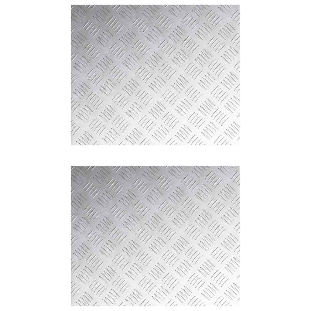 Trappe Tread 2 stk. 60 x 50 cm Sølv Aluminium Rektangulær