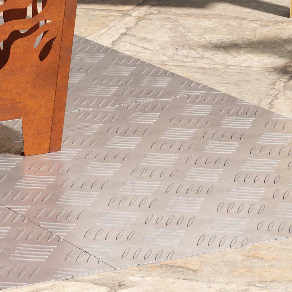 Trappe Tread 4 stk. 60 x 50 cm Sølv Aluminium Rektangulær