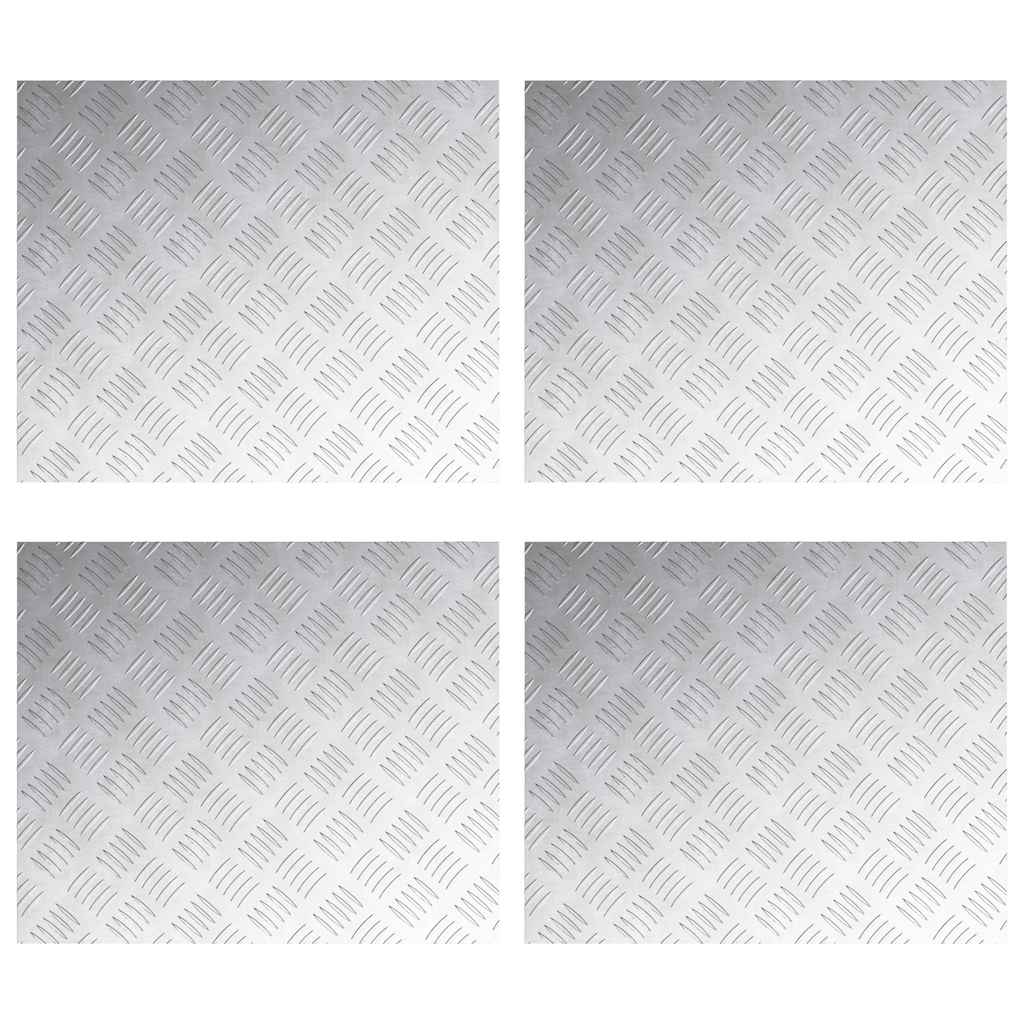 Trappe Tread 4 stk. 60 x 50 cm Sølv Aluminium Rektangulær